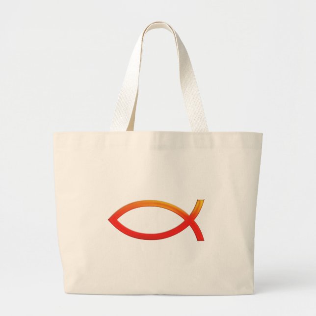 Grand Tote Bag Poissons chrétiens (Devant)