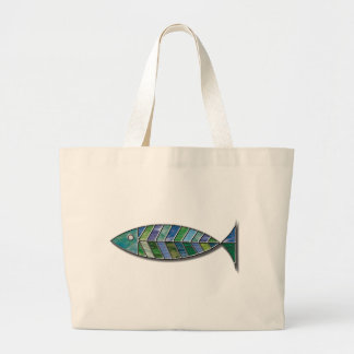 Grand Tote Bag Poissons en verre souillé