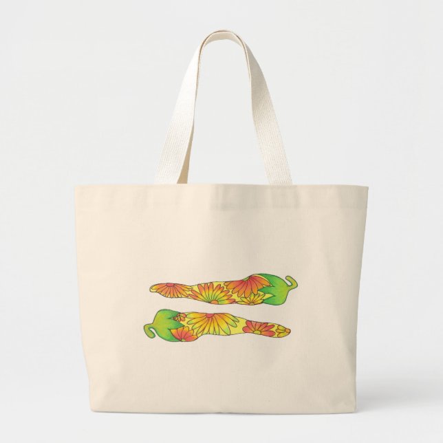 Grand Tote Bag Poivrons jaunes longs (Devant)