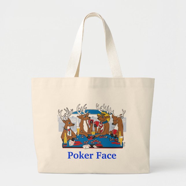 Grand Tote Bag Poker Face Deer (Devant)