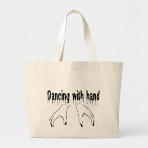 Grand Tote Bag Police de caractères gothique "Danse avec la main"