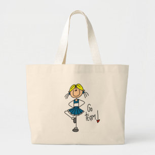 Grand Tote Bag Pom-pom girl bleu
