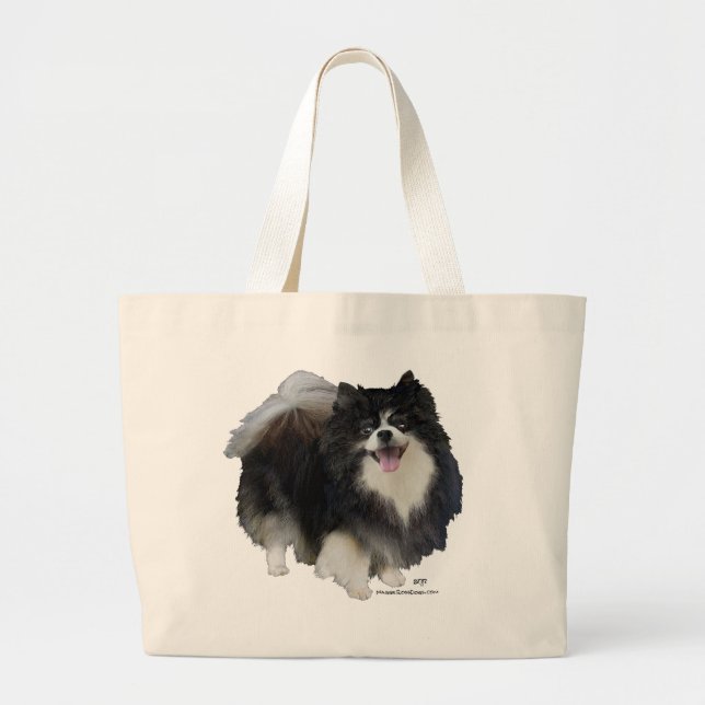 Grand Tote Bag Pomeranian noir (Devant)