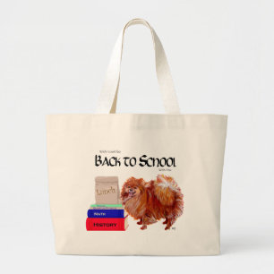Grand Tote Bag Pomeranian Retour à l'école