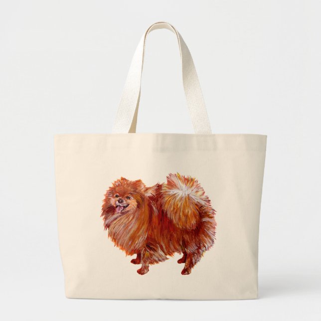 Grand Tote Bag Pomeranian rouge (Devant)