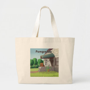 Grand Tote Bag Pomeranian sur Granite (Pomegranite) Drôle