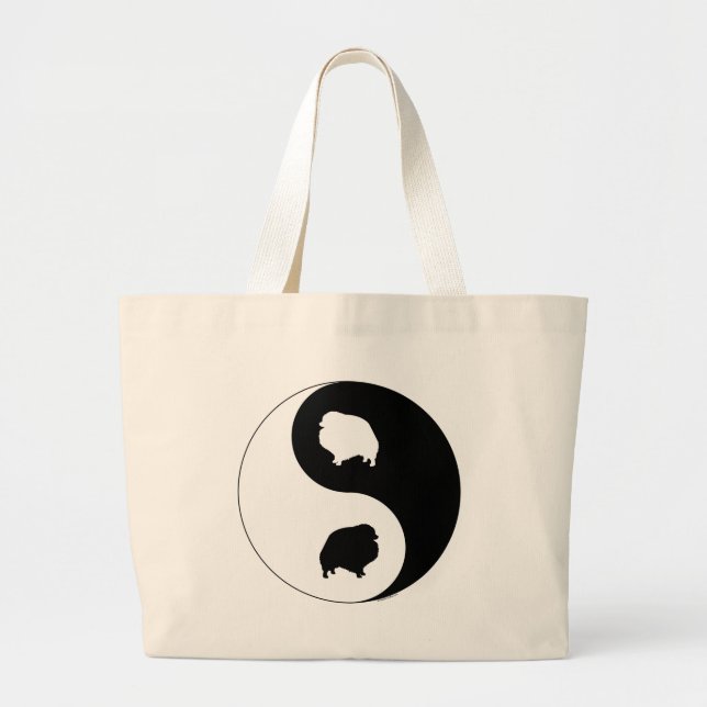 Grand Tote Bag Pomeranian Yin Yang (Devant)