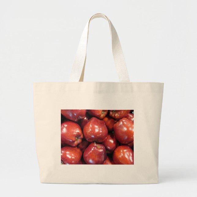 Grand Tote Bag Pommes rouges foncées (Devant)
