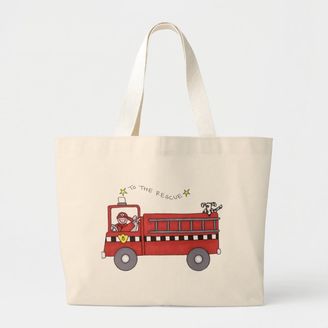 Grand Tote Bag Pompe à incendie (Devant)