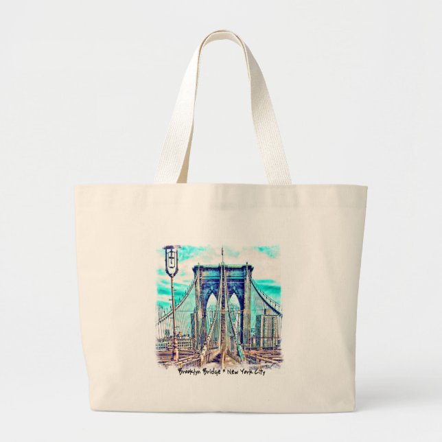 Grand Tote Bag Pont de Brooklyn (Devant)