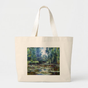 Grand Tote Bag Pont de Claude Monet au-dessus d'étang de nénuphar