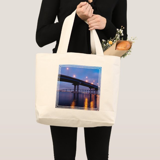 Grand Tote Bag Pont du Coronado à Dusk (Devant (produit))