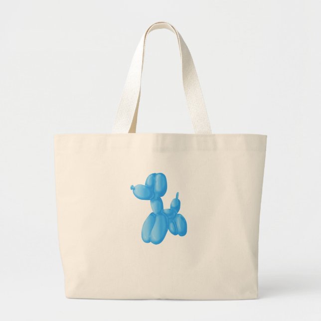 Grand Tote Bag Poodle bleu (Devant)