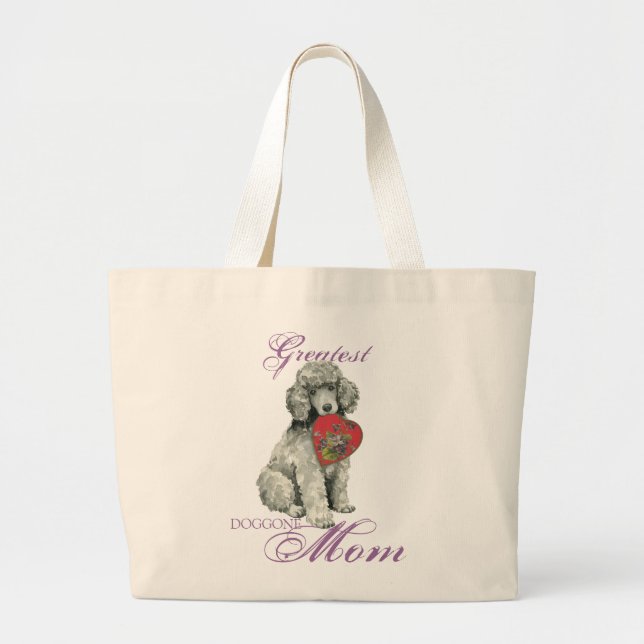 Grand Tote Bag Poodle Heart Maman (Devant)