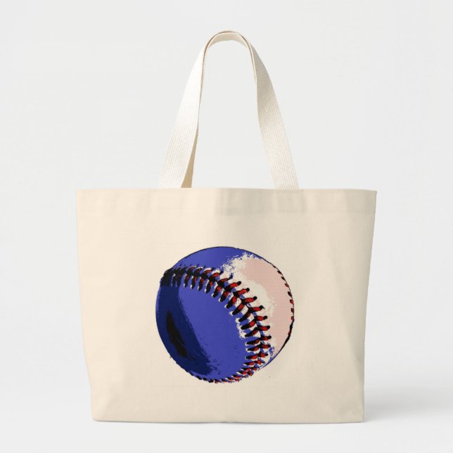Grand Tote Bag Pop Art Baseball (Devant)
