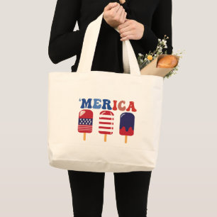 Grand Tote Bag Popsicle Merica Independence Day 4 juillet