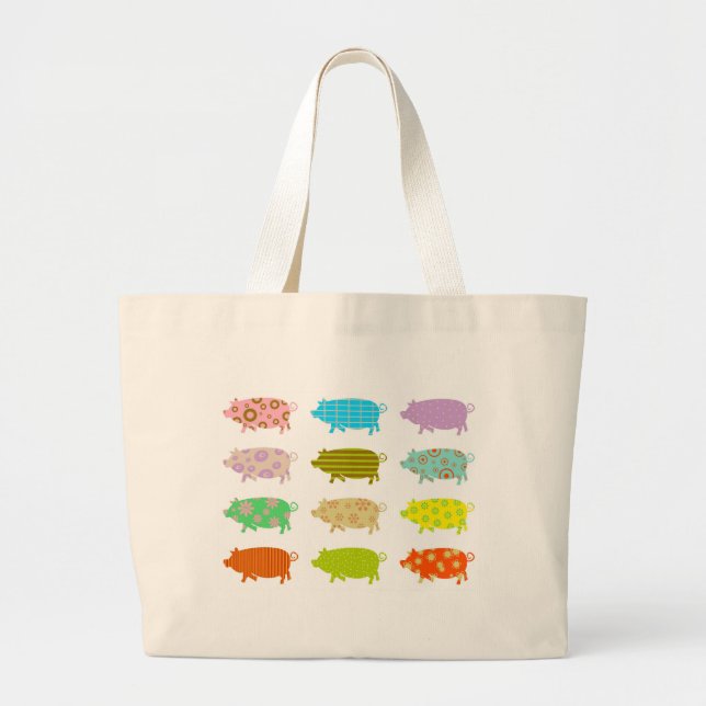 Grand Tote Bag Porcs modelés (Devant)