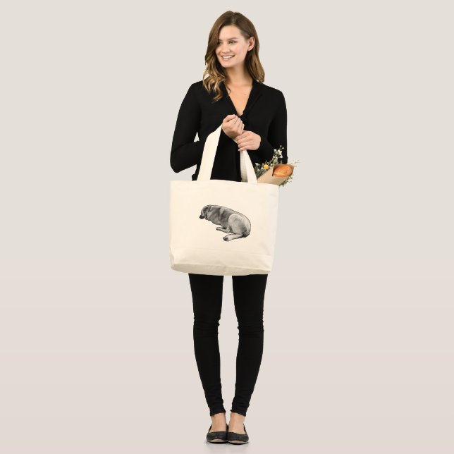 Grand Tote Bag Porter une quiétude silencieuse (Devant (modèle))