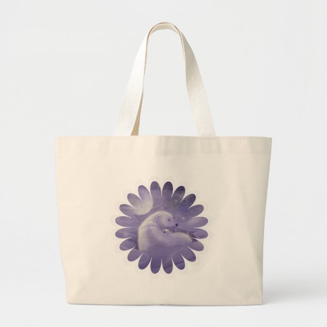 Grand Tote Bag Portes polaires d'hiver douces (Devant)