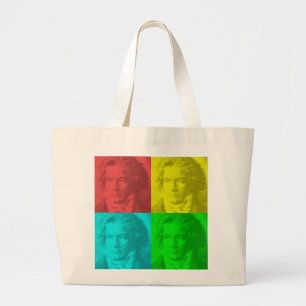 Grand Tote Bag Portrait Beethoven En Carré