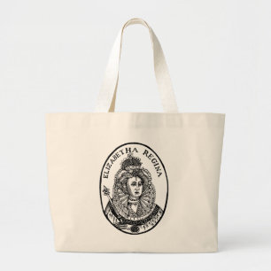 Grand Tote Bag Portrait de coupe de bois de la reine Elizabeth I