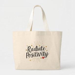 Grand Tote Bag Positivité du rayonnement - Devis étoilé motivatio