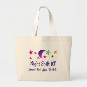 Grand Tote Bag Poste de nuit droite--Cadeaux respiratoires drôles