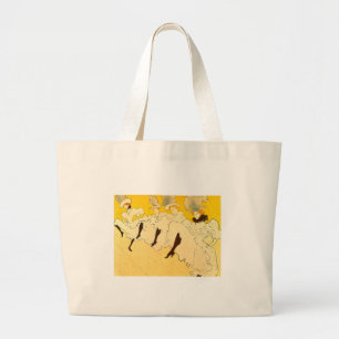 Grand Tote Bag Poster de la fille dansante Jaune Toulouse Lautrec