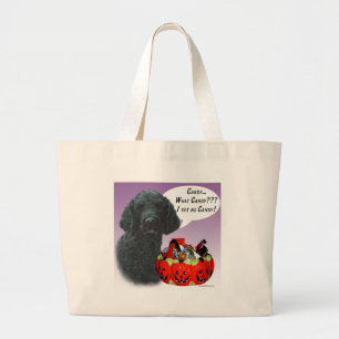 Grand Tote Bag Poudle (noir) Bonbons d'Halloween