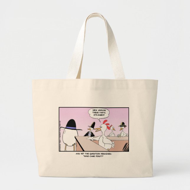 Grand Tote Bag Poule ou oeuf ? Cadeaux et objets à collectionner  (Devant)