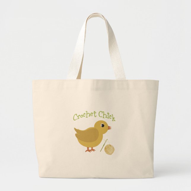 Grand Tote Bag Poulet au crochet (Devant)