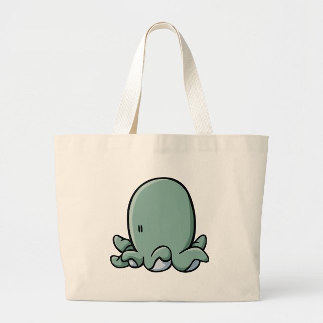 Grand Tote Bag Poulpe de bande dessinée (Devant)