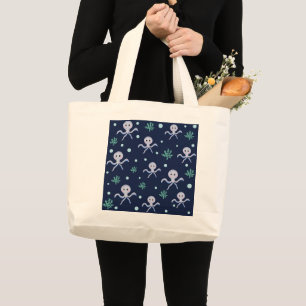 Grand Tote Bag Poulpe sous le motif enfants de la mer