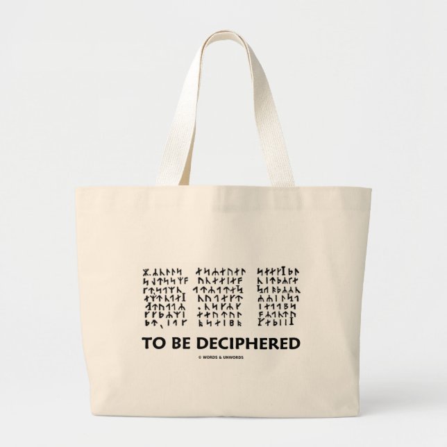 Grand Tote Bag Pour être déchiffré (cryptogramme runique de Jules (Devant)