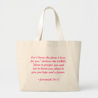 Grand Tote Bag Pour moi sais les plans que je prends pour vous,"