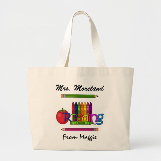 Grand Tote Bag Pour mon enseignant par SRF (Devant)