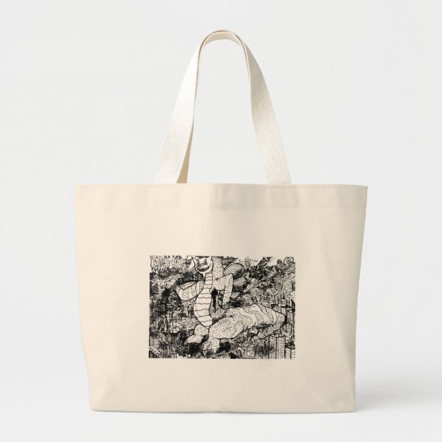 Grand Tote Bag Pourcentage Godzilla (Devant)