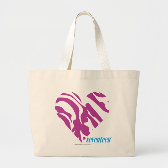 Grand Tote Bag Pourpre 2 de zèbre (Devant)