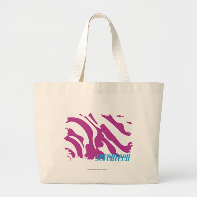 Grand Tote Bag Pourpre 3 de zèbre (Devant)