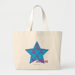 Grand Tote Bag Pourpre-Aqua 2 de damassé
