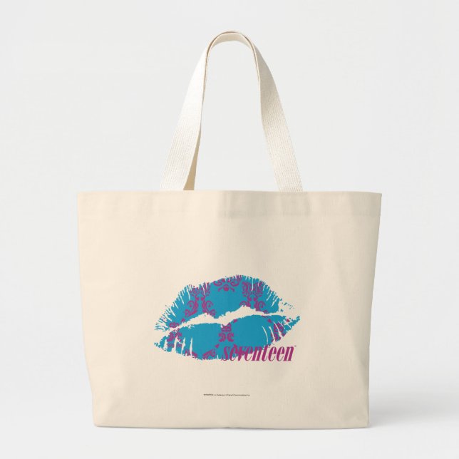 Grand Tote Bag Pourpre-Aqua de damassé (Devant)
