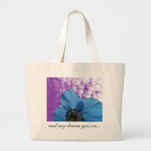 Grand Tote Bag Pourpre de rêve de fleur de PAVOT BLEU