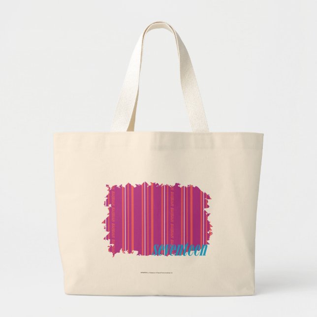 Grand Tote Bag Pourpre mince 2 de rayures (Devant)