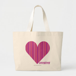Grand Tote Bag Pourpre mince 4 de rayures