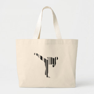 Grand Tote Bag PRATICIEN DE KICKBOXING CODE À BARRES Motif de cod