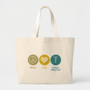 Grand Tote Bag Pratique en matière de famille d'amour de paix