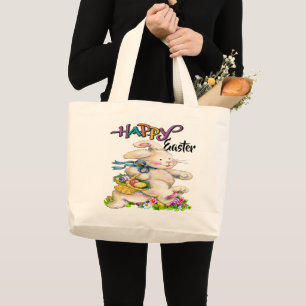 Grand Tote Bag Précieux Bunny de Pâques Fourre-tout