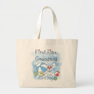 Grand Tote Bag Première Grand-mère de garçon Tshirts et cadeaux