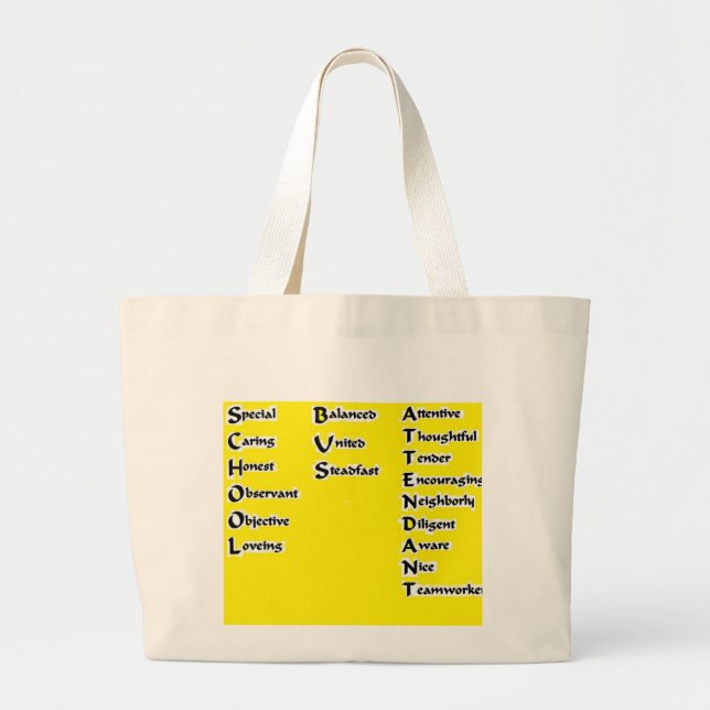 Grand Tote Bag Préposé d'autobus scolaire (Devant)