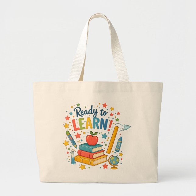 Grand Tote Bag Prêt à Apprendre (Devant)